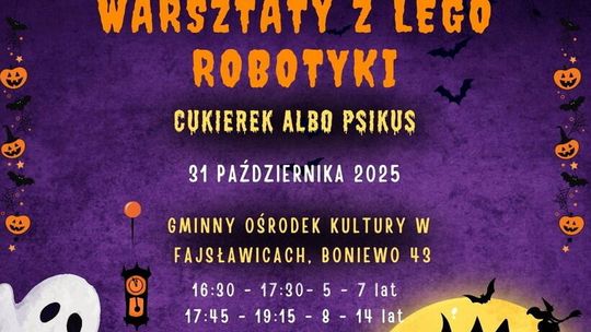Zaproszenie na warsztaty tematyczne z LEGO Robotyki: Cukierek albo Psikus!