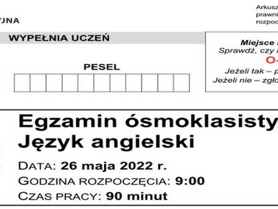 Egzamin ósmoklasisty 2022