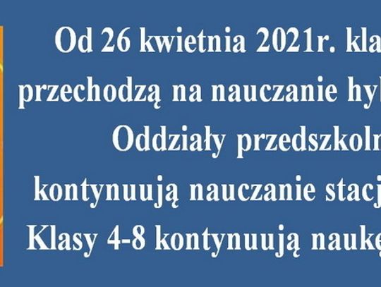 Funkcjonowanie szkół od 26 kwietnia