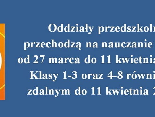 Funkcjonowanie szkół od 27 marca