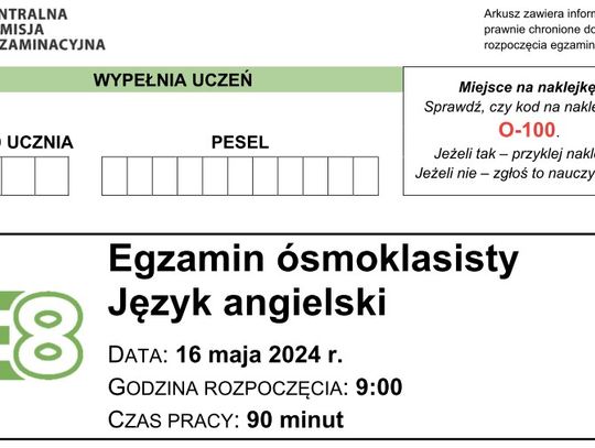 Wyniki egzaminu ósmoklasisty i odbiór zaświadczeń o wynikach egzaminu