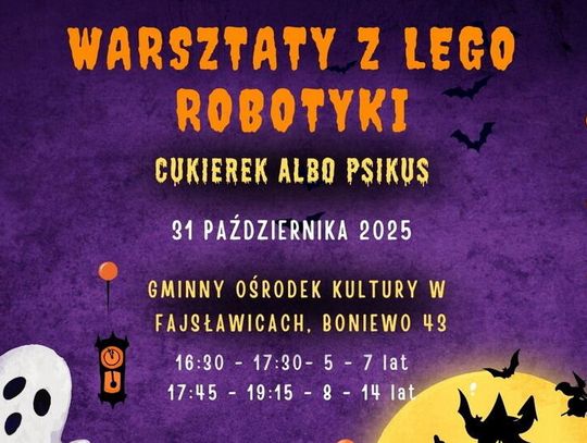 Zaproszenie na warsztaty tematyczne z LEGO Robotyki: Cukierek albo Psikus!