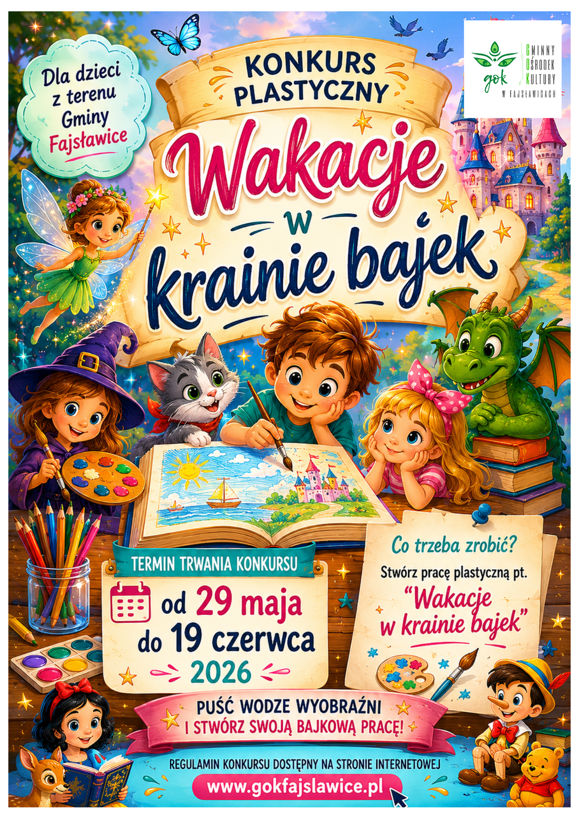 Konkurs plastyczny „Wakacje w krainie bajek”