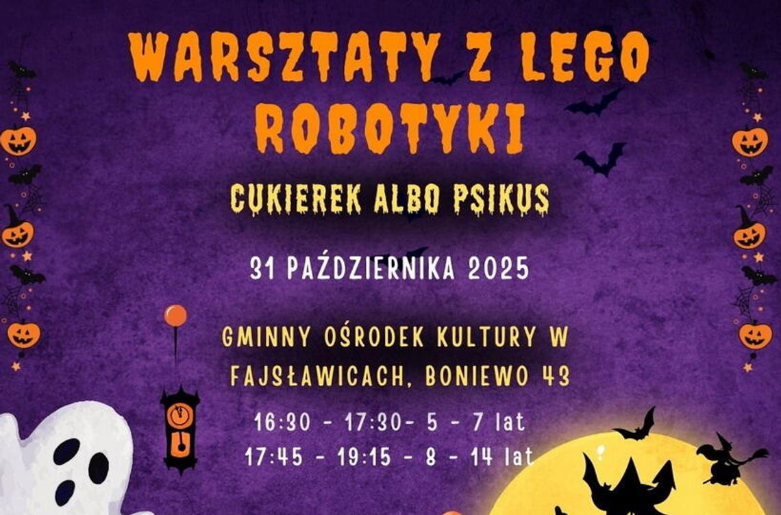 Zaproszenie na warsztaty tematyczne z LEGO Robotyki: Cukierek albo Psikus! Zaproszenie na warsztaty tematyczne z LEGO Robotyki: Cukierek albo Psikus!
