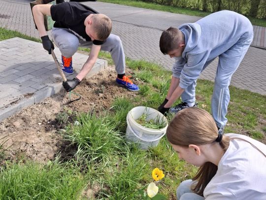 Wiosenne porządki wokół szkoły